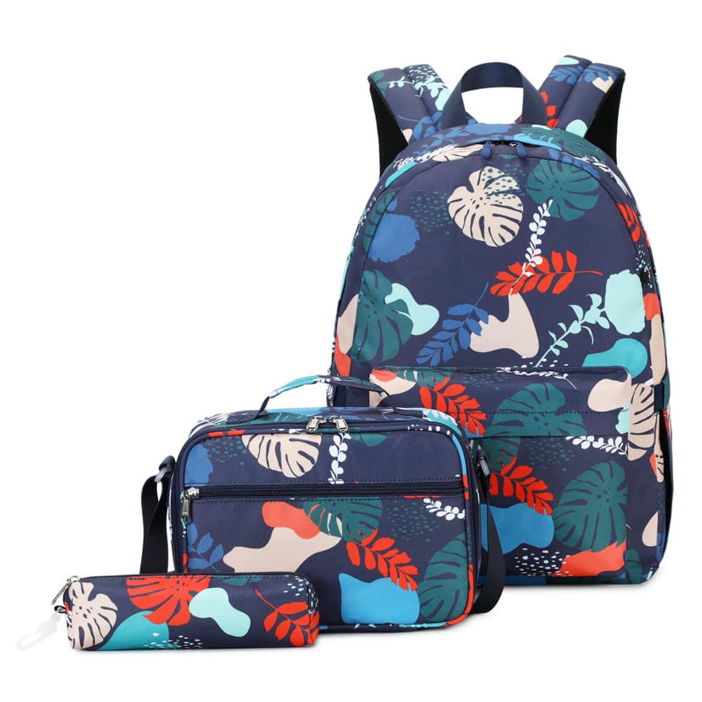 Juego de mochila escolar con bolsillo para bolígrafos, bolsa de pan aislante del calor, mochila para niños, mochila escolar, impermeable, para viajes escolares, excursiones diarias, viajes
