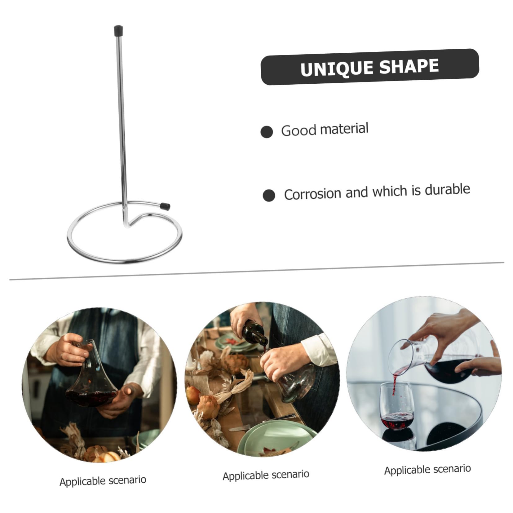 Égouttoir à Carafes à Vin Support 2pcs en Acier Inoxydable Argenté pour Séchage Rapide et Gain de Place pour Bars et Hôtels
