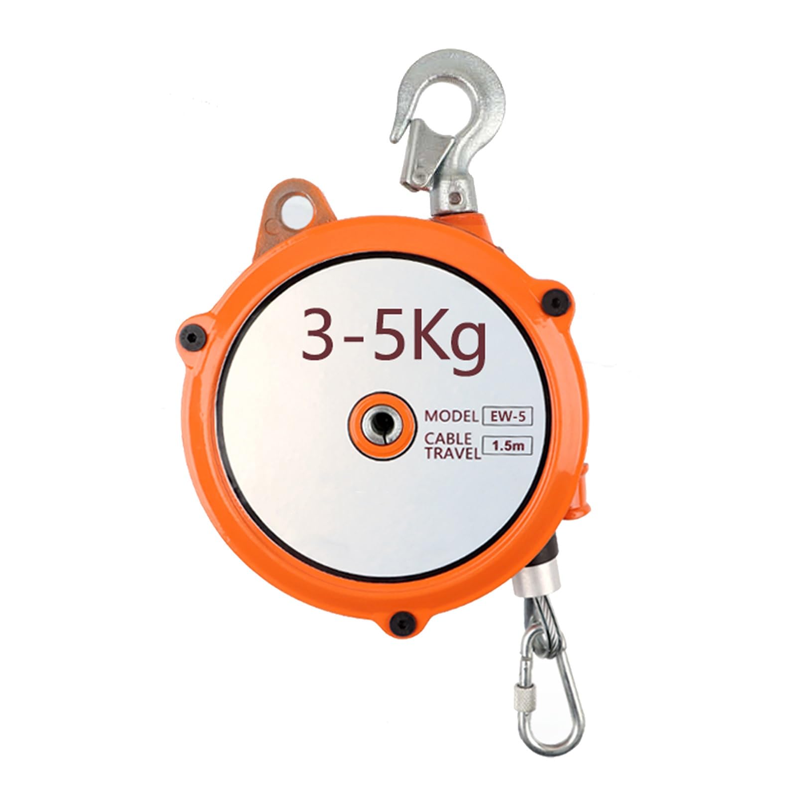 WEKONUMEX Retractable Spring Balancer, Spring Balancer Tool Holder 1.5m Wire Rope Hook For Workshop 1-60kg(3-5 Kg)