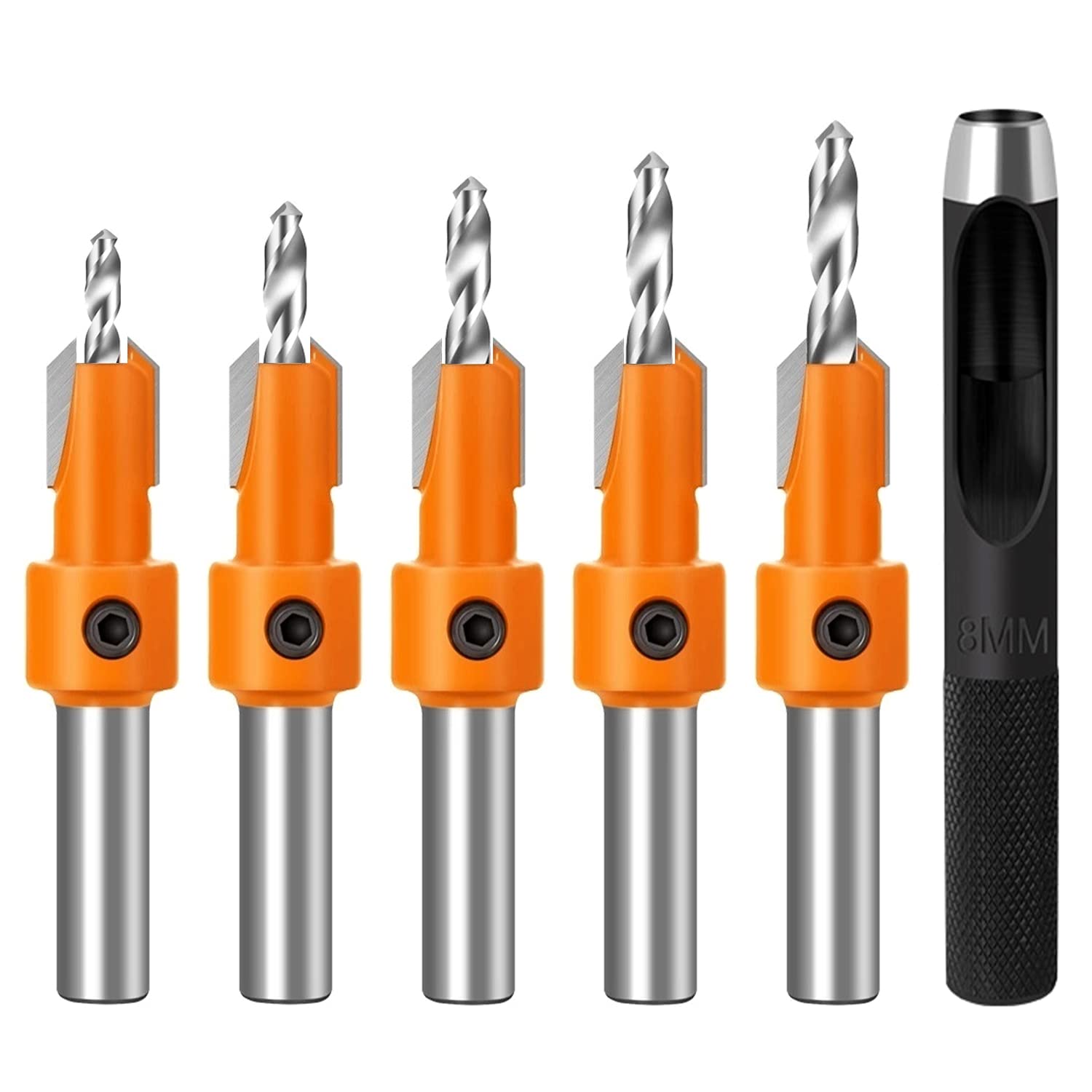 Jeu De 4 Fraises Pour Bois Et Métal - Diamètres 2/3/4/5 Mm, Avec Clé - Pour Perceuse, Travail Propre Et Précis