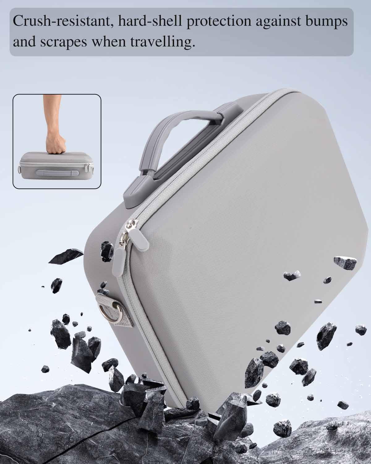 Étui pour DJI Mini 4K/2 SE, Sac de Transport Portable, Case Rigide Étanche pour DJI Mini 4K, Radiocommande RC-N1C et Accessoires, Gris
