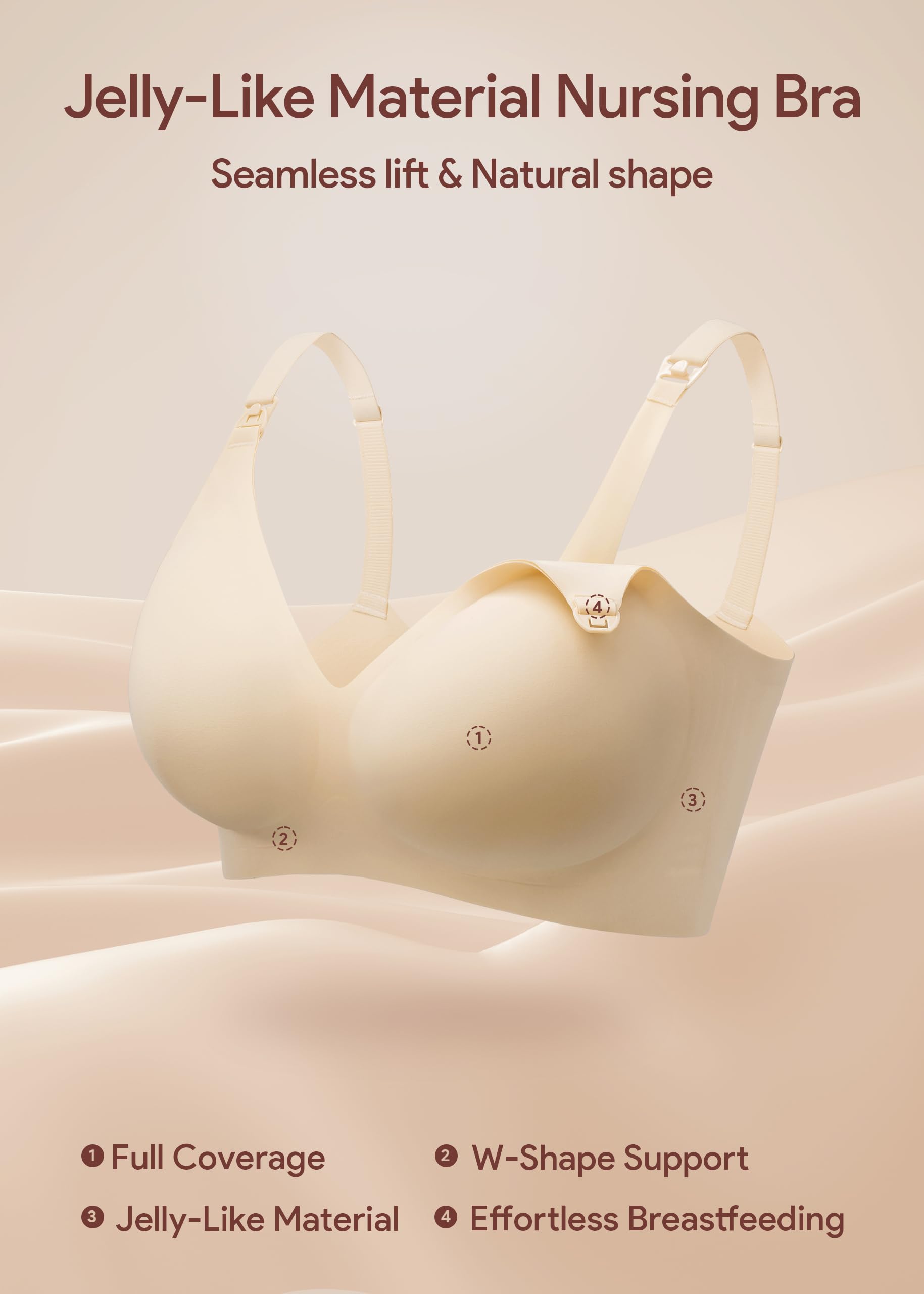 Reggiseno Allattamento Senza Ferretto – Comfort Totale per Gravidanza e maternità, Ideale per Il Sonno