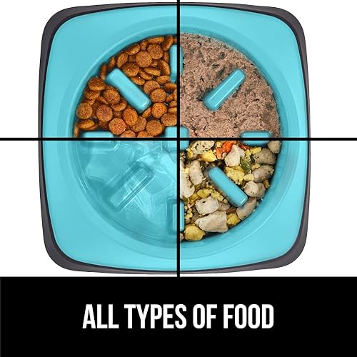 Miniatura 5 de GORILLA GRIP Cuencos para perros de alimentación lenta pendiente de patente, rompecabezas interactivo para perros y gatos, mantiene a las mascotas