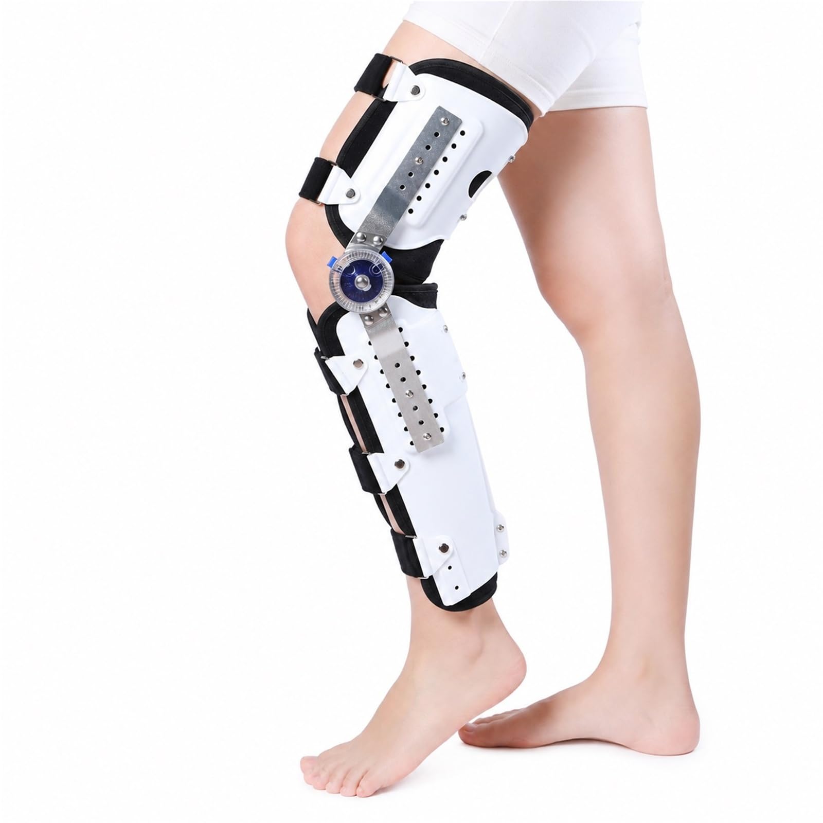 Rodillera Ortopédica Articulada con Ángulo Ajustable para Recuperación Postoperatoria Soporte de Pierna con Carcasa Rígida y Transpirable para Hombres y Mujeres