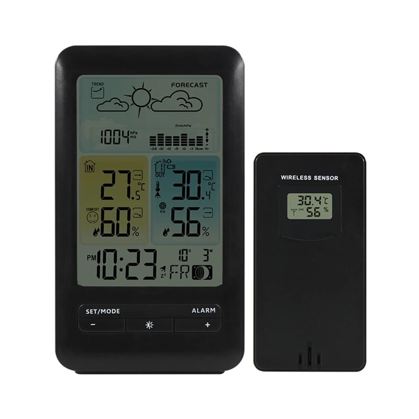 Stacja Meteorologiczna, Bezprzewodowa Cyfrowa Stacja Pogodowa LCD, Termometr, Higrometr do Ogrodu