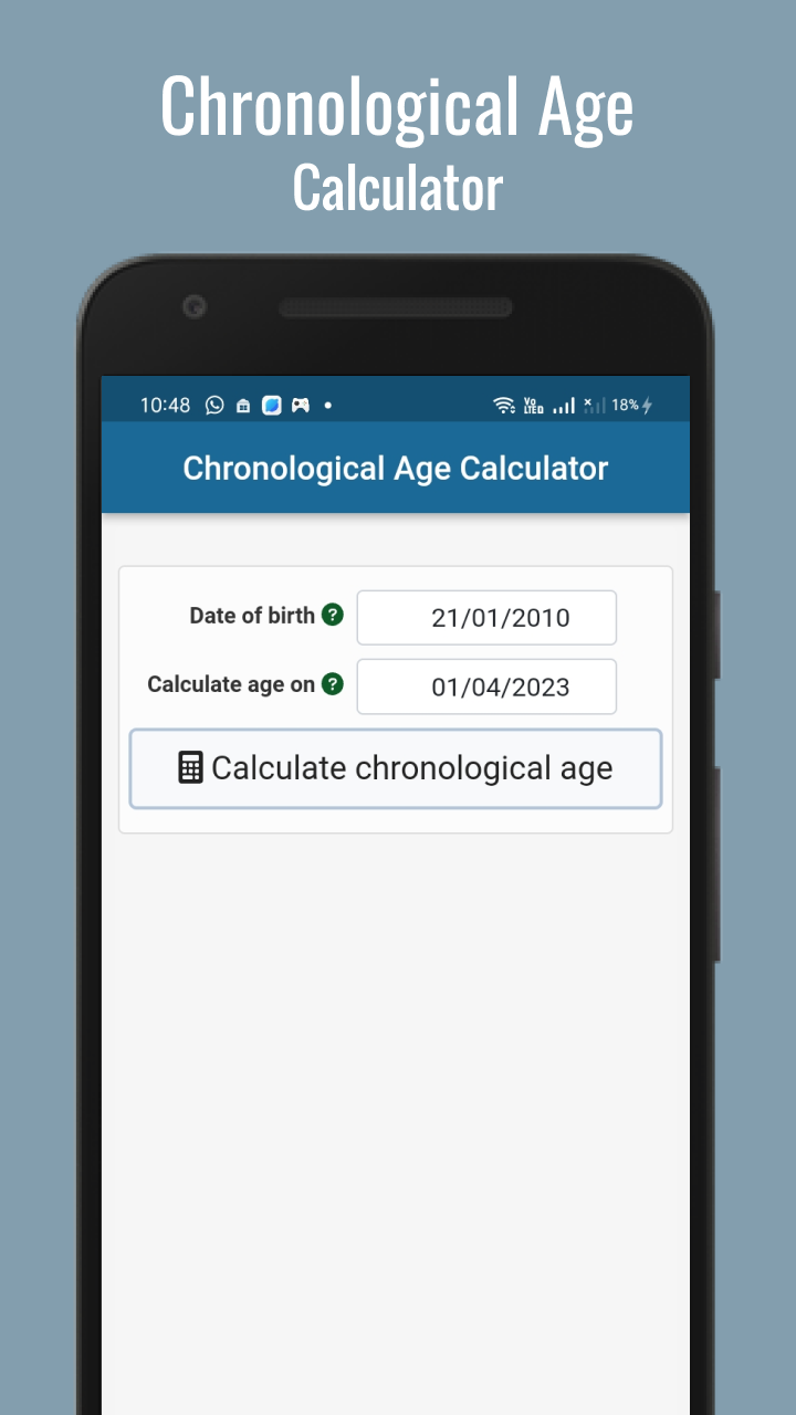 Chronological Age Calculator App on Amazon Appstore