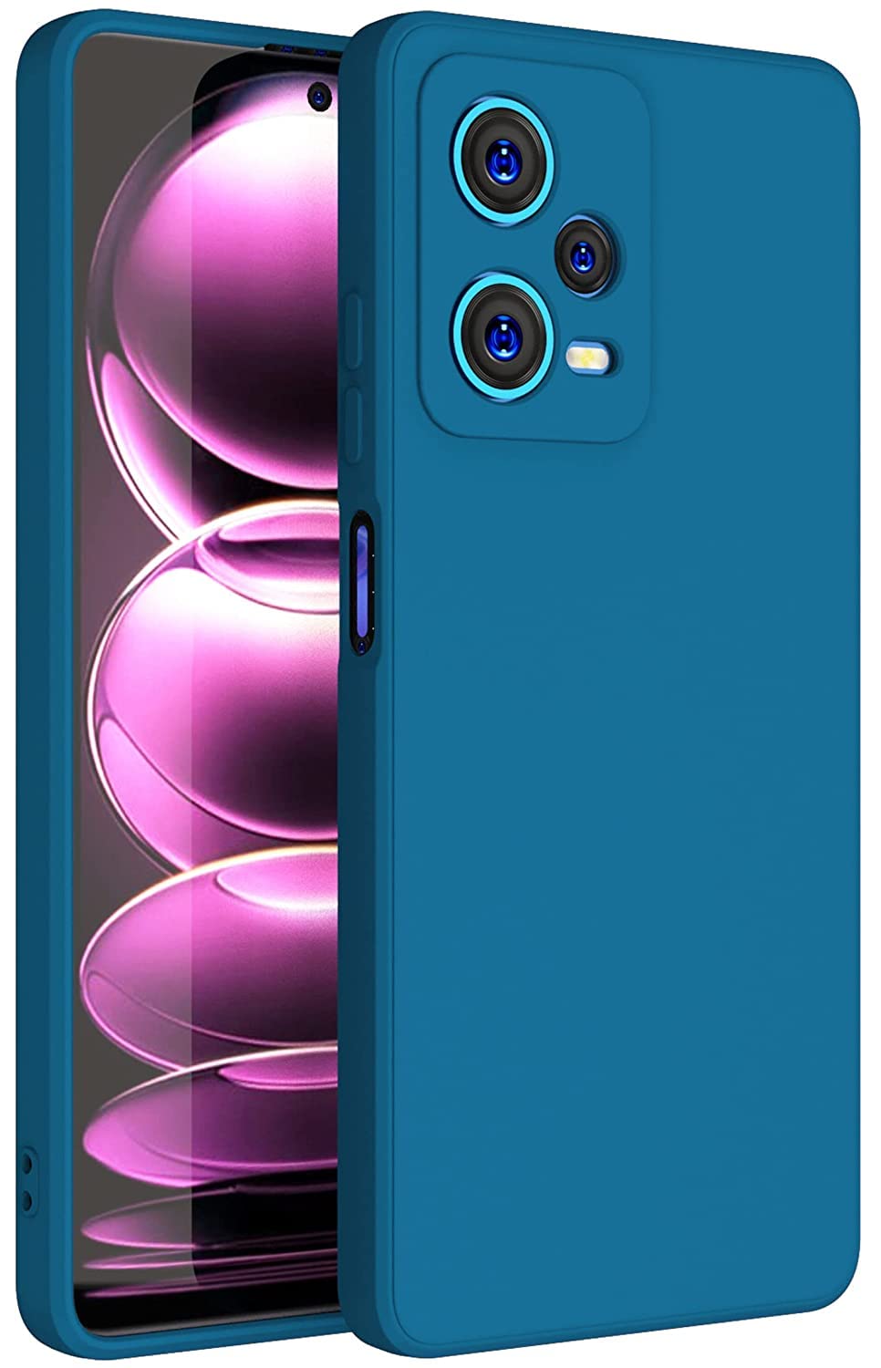 EMODIL Case for Xiaomi Redmi Note 12 Pro 5G / Poco X5 Pro Cover - Blue Slim Fit Soft TPU Back Cover, Flexible Silicone, Matte (Blue)