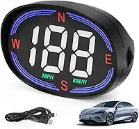Velocimetro Via Digital Universal Carro HUD Led, HUD Grande Display, Velocímetro Digital, Velocímetro Excesso de Velocidade, Monitor de Velocidade, Pode Ser Alternado em Inglês/km