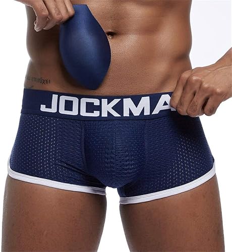 Miniatura 3 de JOCKMAIL malla transpirable mejora acolchado cadera sexy boxeador hombres ropa interior extraíble mejora dos almohadillas trasero y almohadilla de