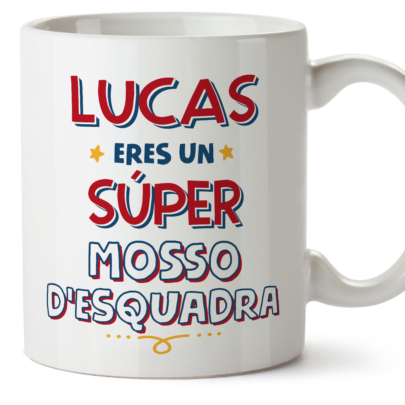 MUGFFINS Personalised Mug for Mosso-Esquadra(m) Man - in Spanish - Eres Súper - Funny Custom Gift for Colleagues - Ceramic 11oz Mug