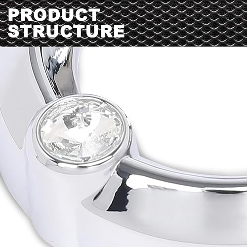 Miniatura 6 de CNNELL Cubierta de calibre blanca compatible con visera Older Freightliner Century White Jewel de 1 58 pulgadas de apertura, 2 38 pulgadas de