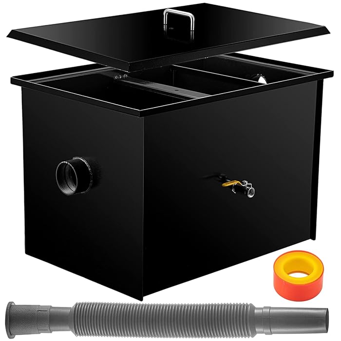 Buy VEVOR Commercial Grease Interceptor 8 LB, Carbon Steel Grease Trap