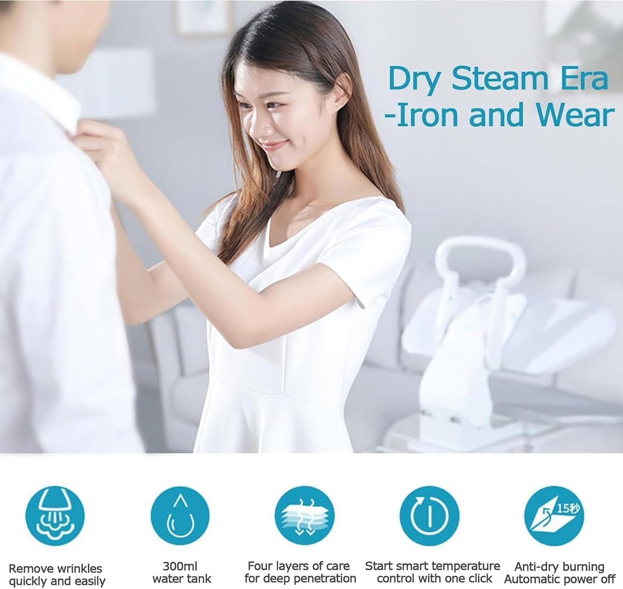 Pressa a vapore professionale da 1800 W per stiratura intensiva con serbatoio dellacqua di grandi dimensioni e piastra sovradimensionata per una cura efficiente del bucato.