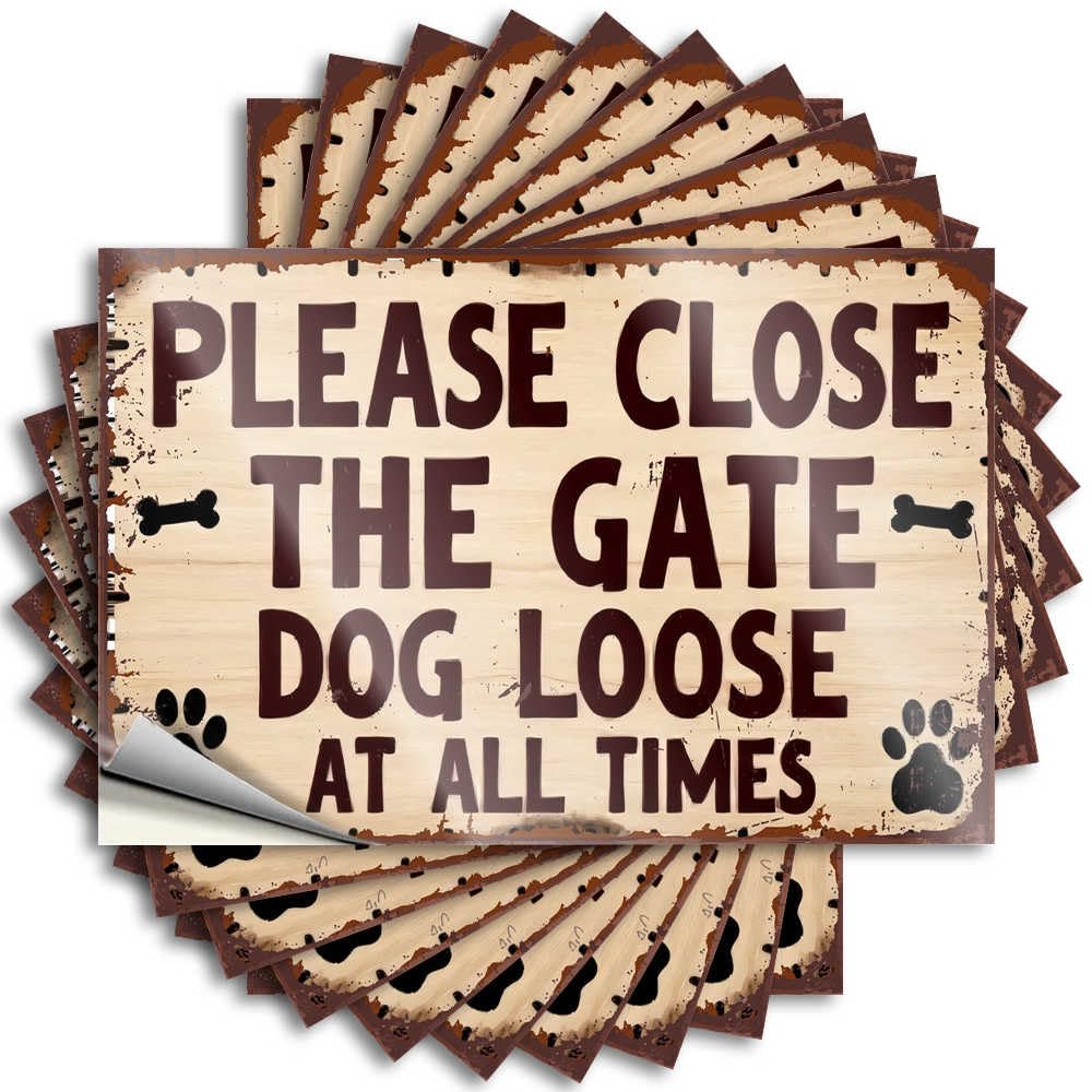 Abipuir - Funny Car Stickers Keep Door Closed for Your Dog's Safety, 10 Kawaii Car Stickers (8 x 12 cm)