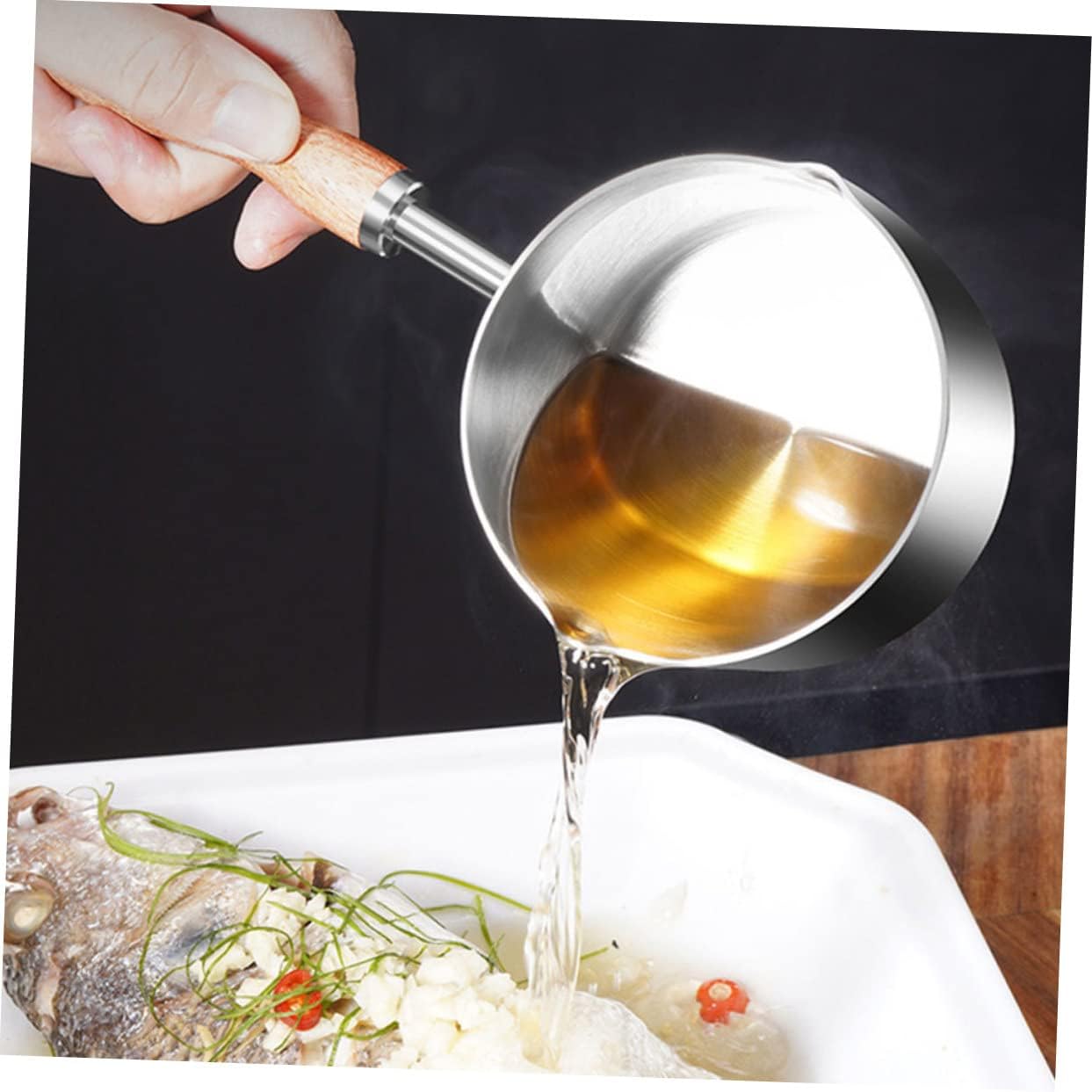 Oil Pan Casserole Pot Sauce Pan Reusable Sauce Pot Cooking Stew Soup Ramen Pasta Dipping Sauces Coffee Chocolate Stainless Steel Baby Metal Gravy