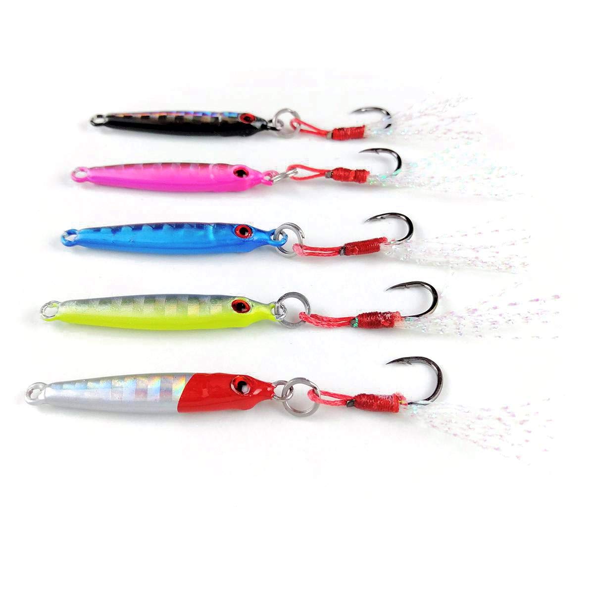 Amazon.co.jp: オルルド釣具 メタルジグ 5個セット ティンセル付き