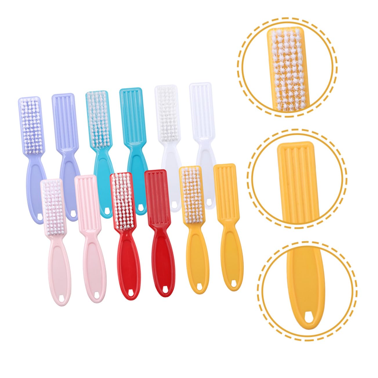 OUNONA 24 Piezas Cepillo de Uñas Mango y Agarre para Manicura Cepillos Limpiadores de Uñas de Suministros de Manicura