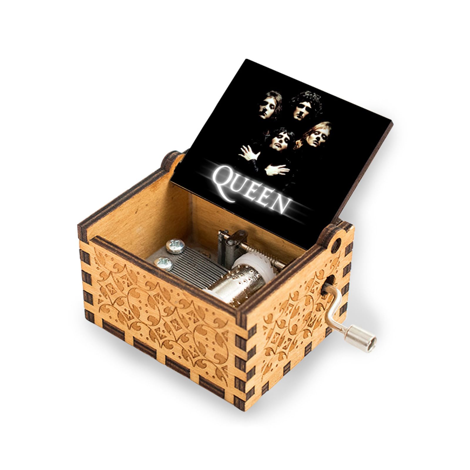 Amazon | オルゴール クイーンバンド 木製 手回し式 ミュージック