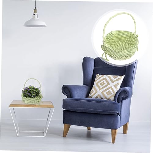 Miniatura 6 de Didiseaon Cesta de mimbre de ratán para regalo de picnic tejida para balcón, maceta de flores, cesta de picnic de mimbre, cesta de almacenamiento de