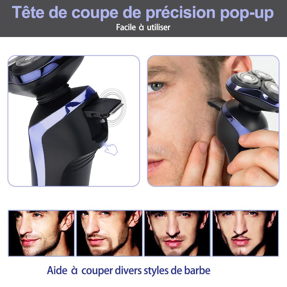 Rasoir électrique pour homme 5en1 YONGYAO afeitadora seco y húmedo rotativa