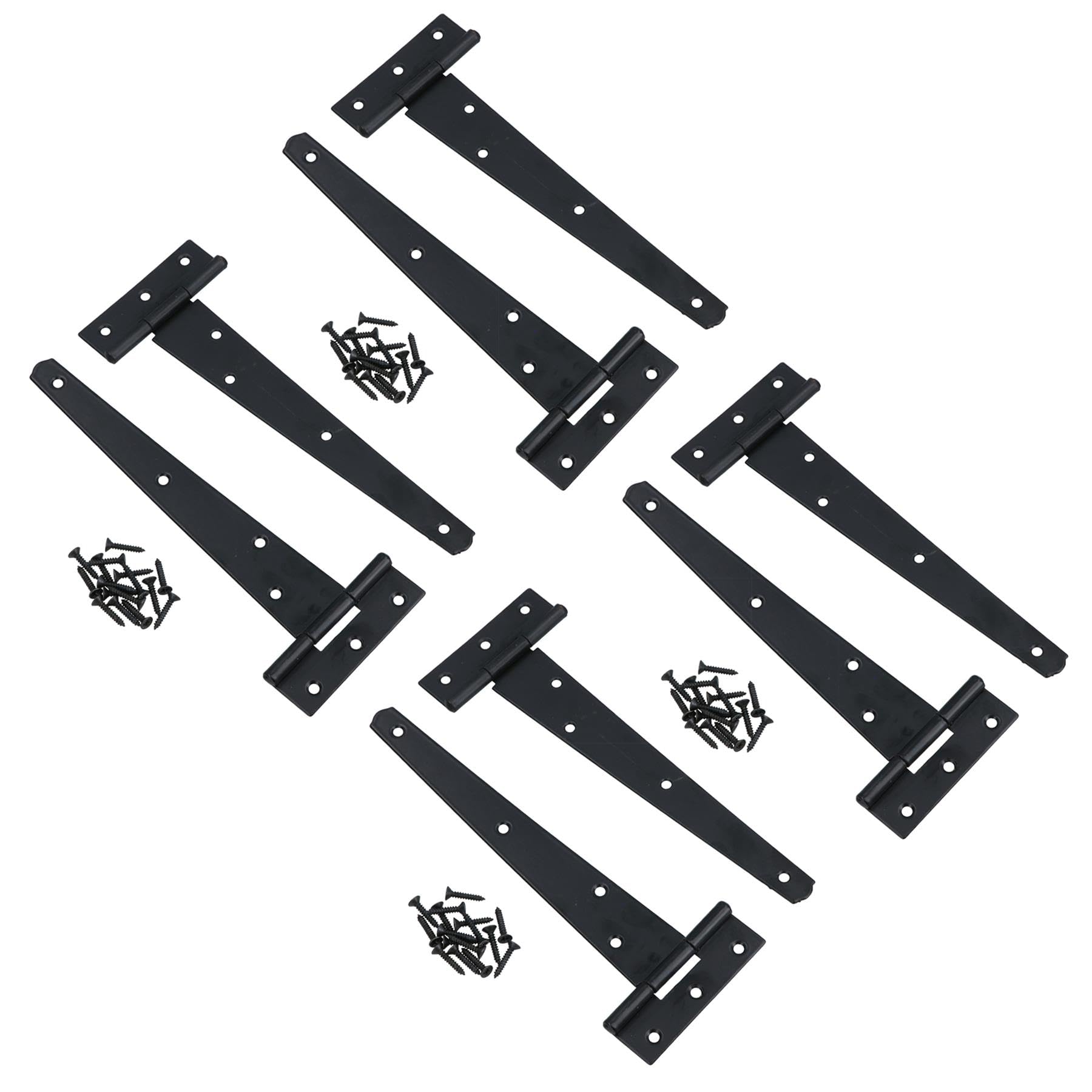 Charnières robustes en T 204 mm avec finition noire élégante et haute résistance