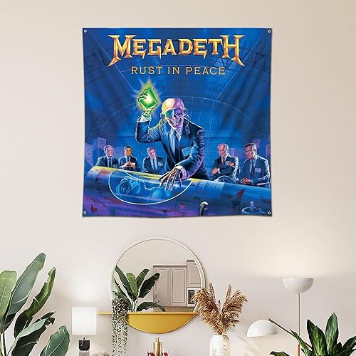 Vista 2 de eksent Póster de tapiz de óxido en banderín de paz, enorme, 4 x 4 pies, de tela, póster de bandera, tapiz, arte de álbum