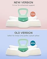 Vista 2 de Almohadas cervicales de espuma viscoelástica Elviros para el dolor de cuello y hombros, almohada para el cuello para dormir, almohadas para dormir