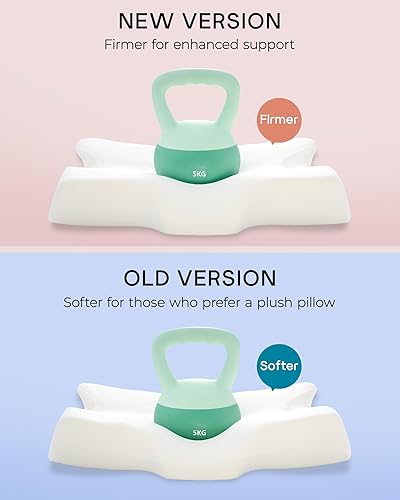 Miniatura 2 de Elviros Almohadas cervicales de espuma viscoelástica para dolor de cuello y hombros, almohada cervical para dormir, almohadas ortopédicas