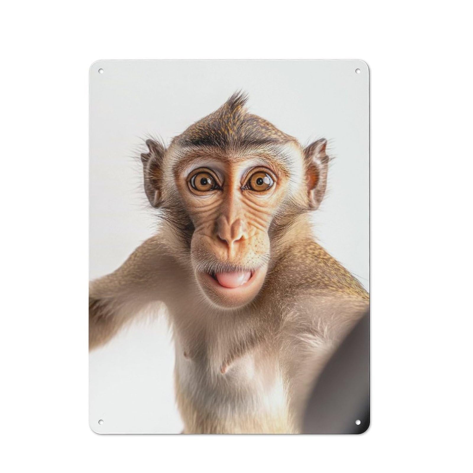 Junmoney Monkey Selfie Retro Metal Sign 40X30cm For Garage Wall, For Home Interiors And Metal Sign Collectors