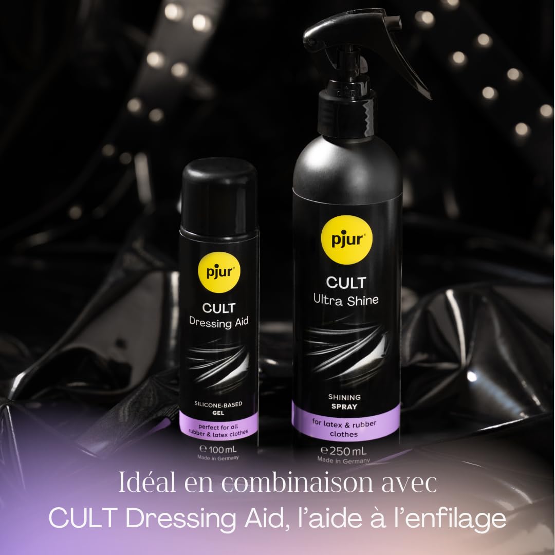 pjur CULT ULTRA SHINE - Soin nourrissant pour le latex, pour une brillance intense sans lustrage (250ml)