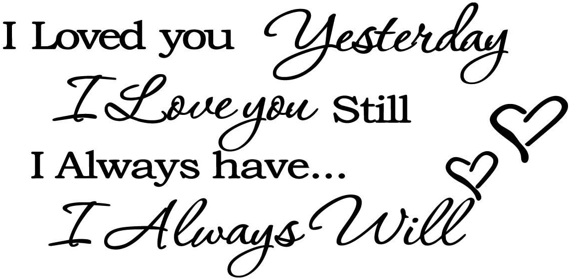 Wall Decor Home I Love You Quote Decor Removable Decal Room Wall Sticker Art (FA22) (40" Wide X 22" High / 101 cm Wide x 56 cm High, Black)