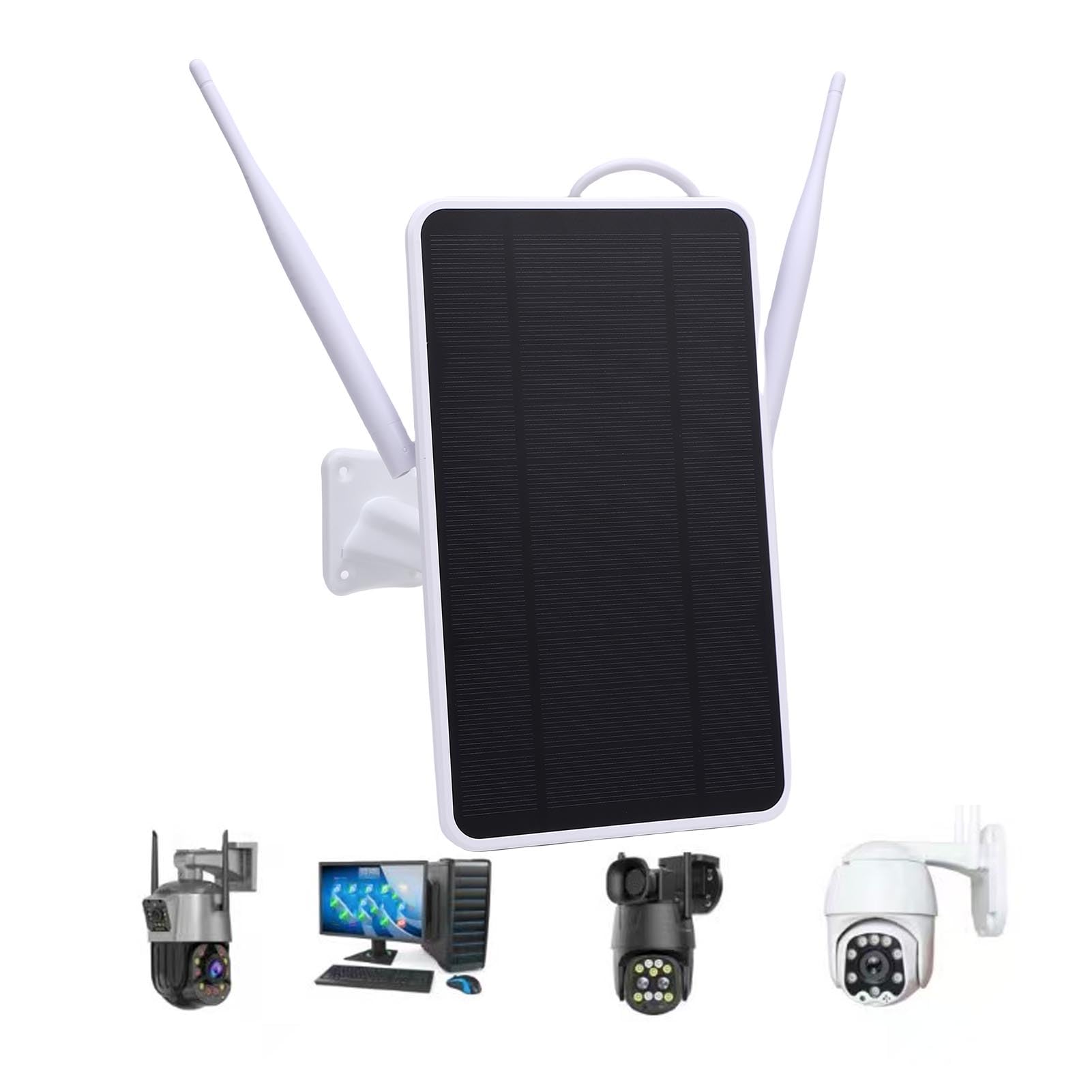 Bewinner Modem 4G LTE a Base di Esterni a Energia Solare con Slot con Scheda SIM, Router WiFi Esterno IP66 con Pannello Solare da 6W, Copertura WiFi da 50 M, (Versione europea (B1/3/7/8/20/28a/40