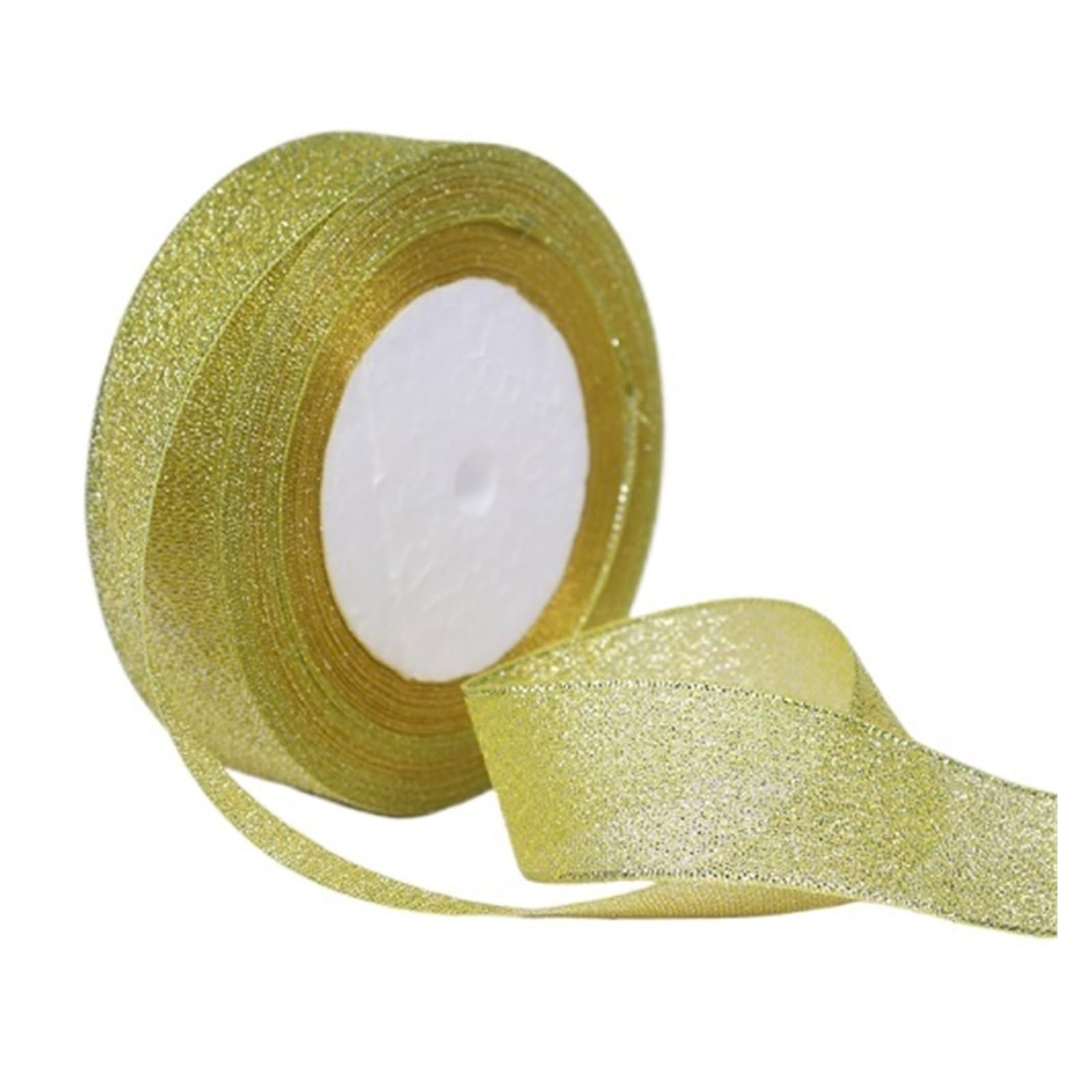 Wstążka, wstążki do pakowania prezentów, wstążka zawijania ciasta wielokolorowa 25 mm, 4 sztuki(Yellow)