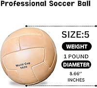 Vista 5 de Copa del Mundo 1930 Modelo 2.ª mitad de final de fútbol de cuero famoso balón de fútbol de cuero tamaño oficial 5 réplica, mejor para jóvenes