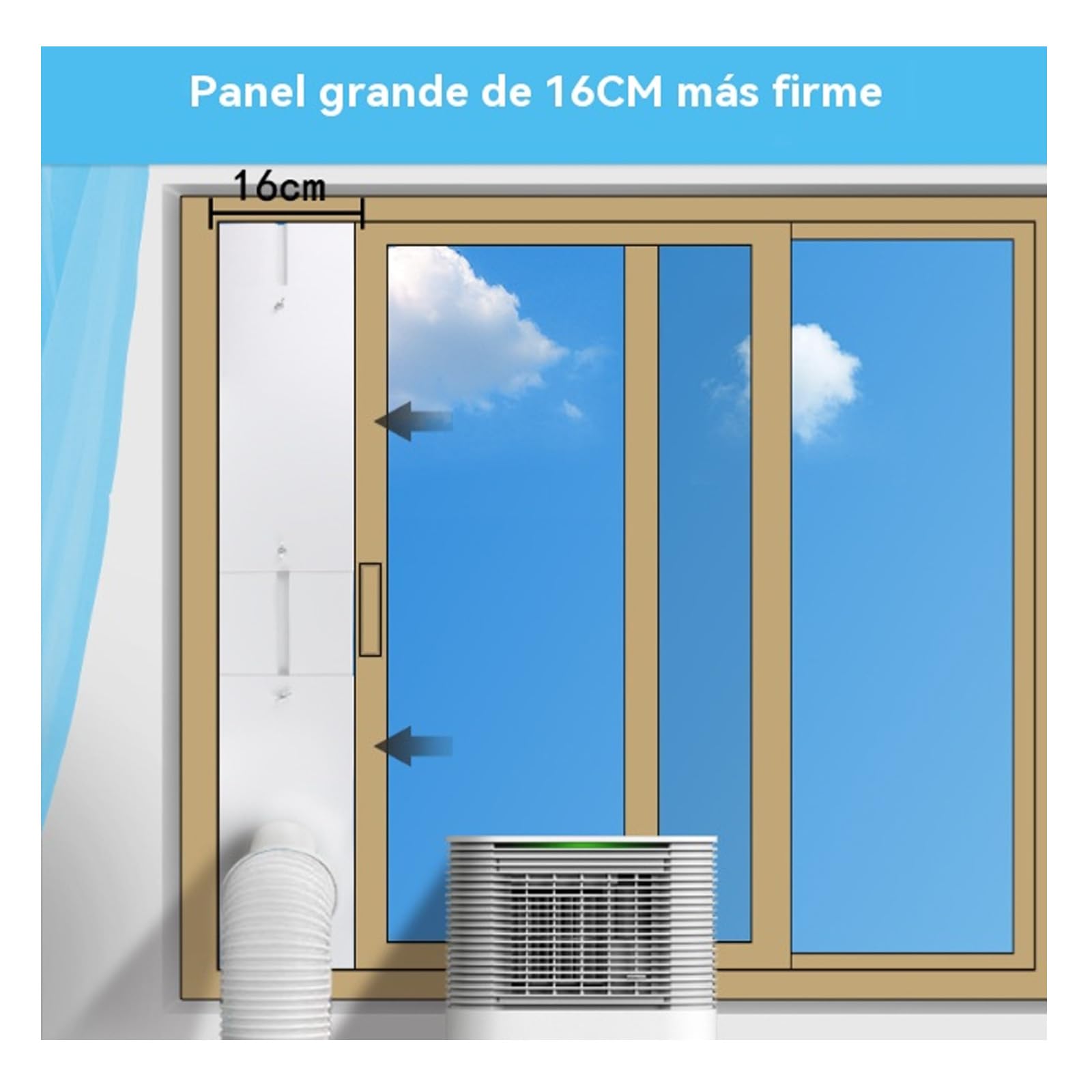 Kit de Ventilación de Ventana para Aire Acondicionado,sello de ventana para aire acondicionado,Portátil de Primera Calidad Optimizado para Paneles de PVC Deflectores de Viento Móviles
