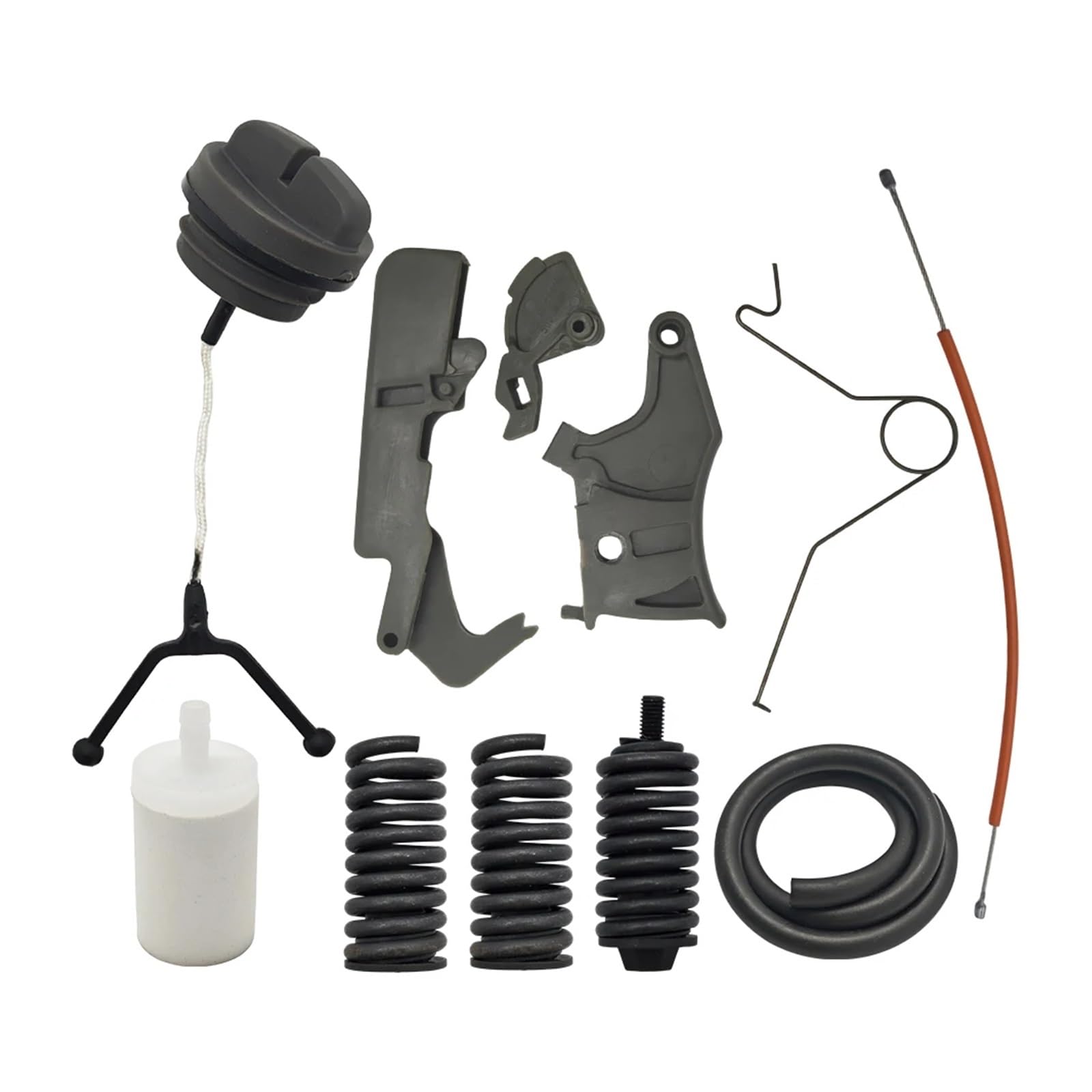 Kit AV de Soporte de Resorte del gatillo del Acelerador Compatible con Tapa de línea de Filtro de Motosierra 362, 365, 371 y 372