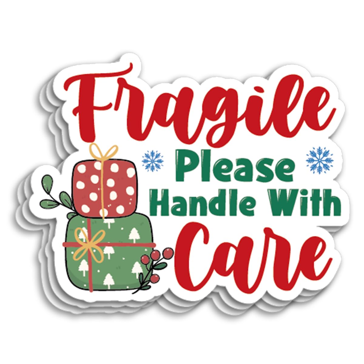 Autocollants de Noël pour emballage professionnel sécurisé avec mention Fragile pour colis