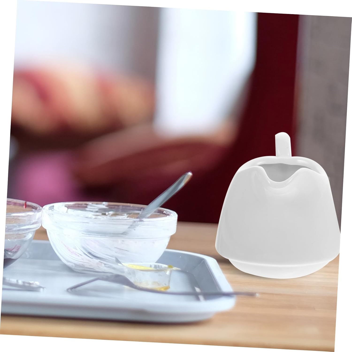 Ceramic Sugar Bowl and Creamer Set Tray Spoon Hotel Decor for Housewarming Simple Design Quality