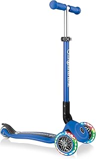 سكوتر بريمو ثلاثي العجلات قابل للطي بأضواء خيالية وعجلات مضيئة من جلوبر، لون كحلي، موديل 434-100