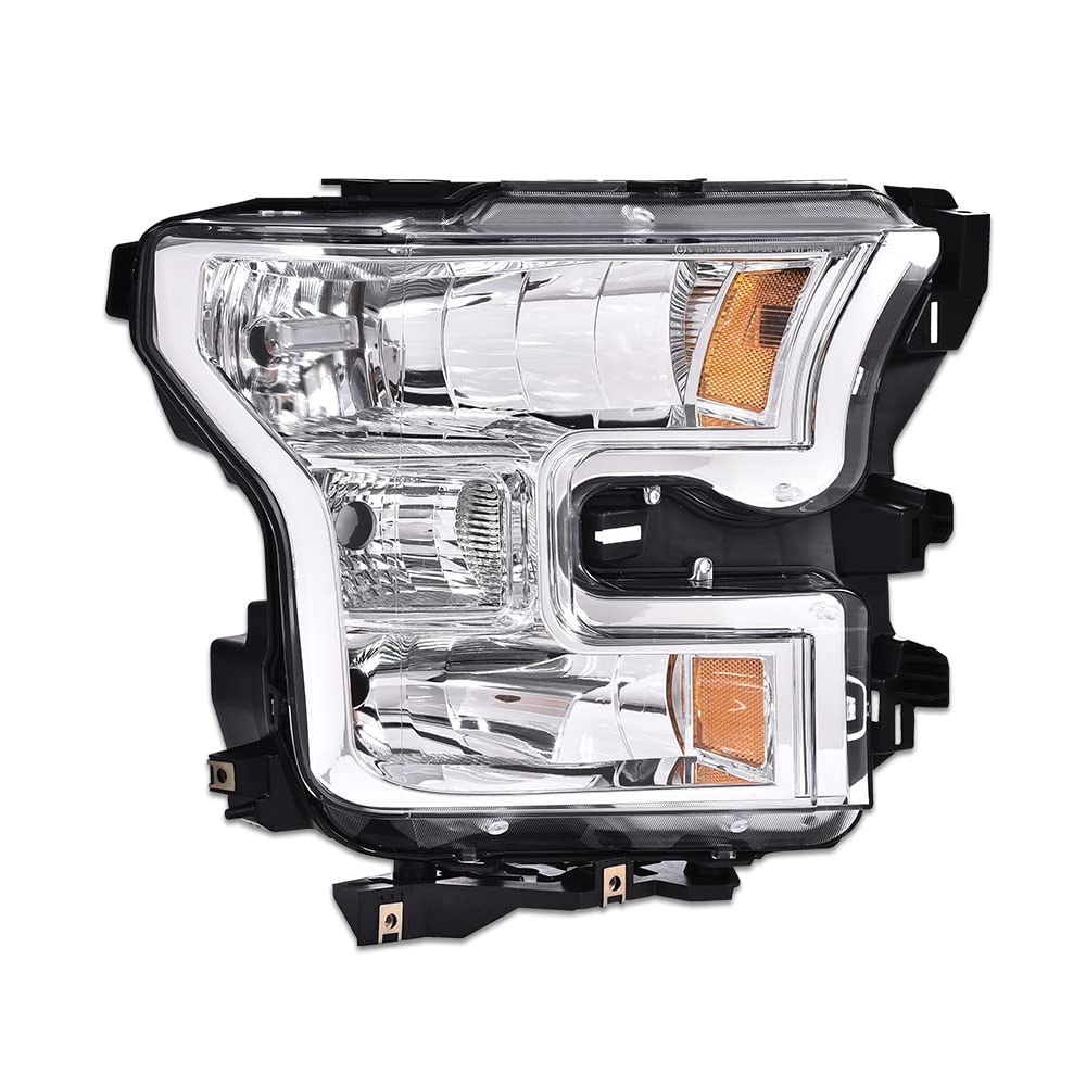 ANDPLAY Front Headlights Headlamps Assembly Compatible with Ford F150 2015 2016 2017 Right Passenger Side FL3Z13008B, FL3Z13008A, FO2502335 Clear Lens