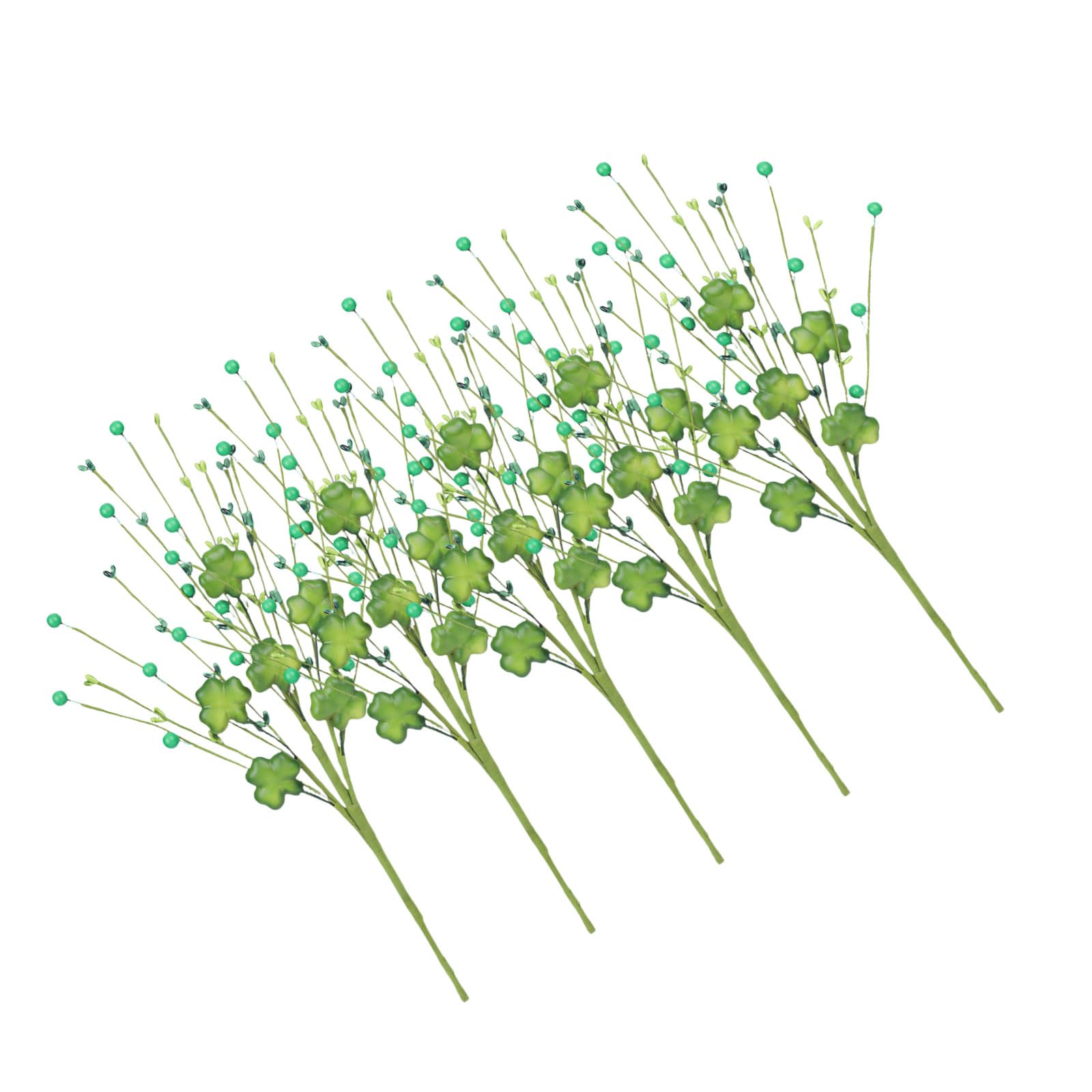 Tfaoys B Of 5 Faux Shamrocks Sprigs With Erries For Irish Themed Wedding Decorations Artificial Flower Arrangements Patricks ' S Day Decorations