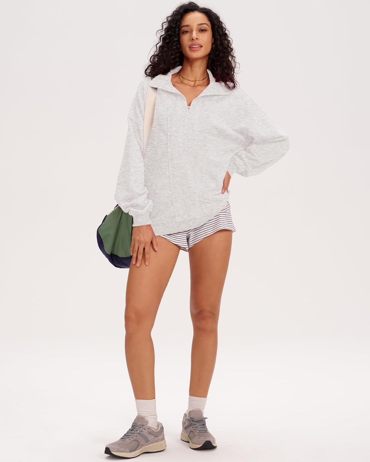 Locachy Women's Casual Oversized Sweatshirt V Neck Long Sleeve Pullover Tops Fashion Outfits Clothes - Image 7