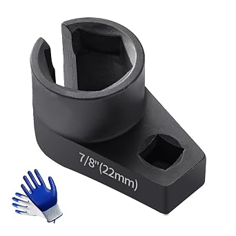 Offset O2 Sensor Socket, 7/8-Inch 22mm with 3/8-Inch Drive, Universal Fit for Vehicle Oxygen Sensor Removal