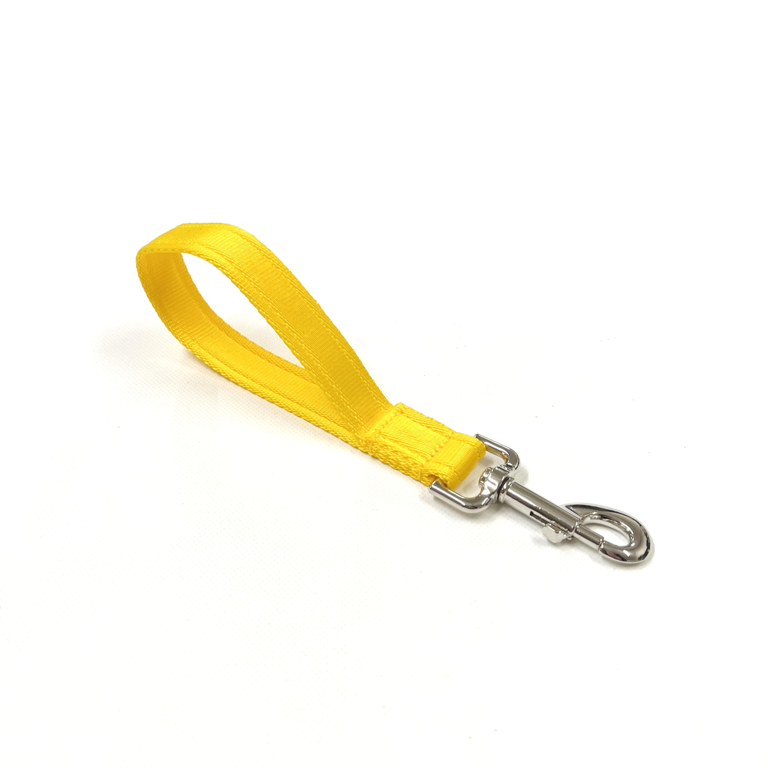 10" Short Close Control/Traffic Control Dog Lead Leash 25mm Cushion Webbing In (10" Yellow) โ image 1