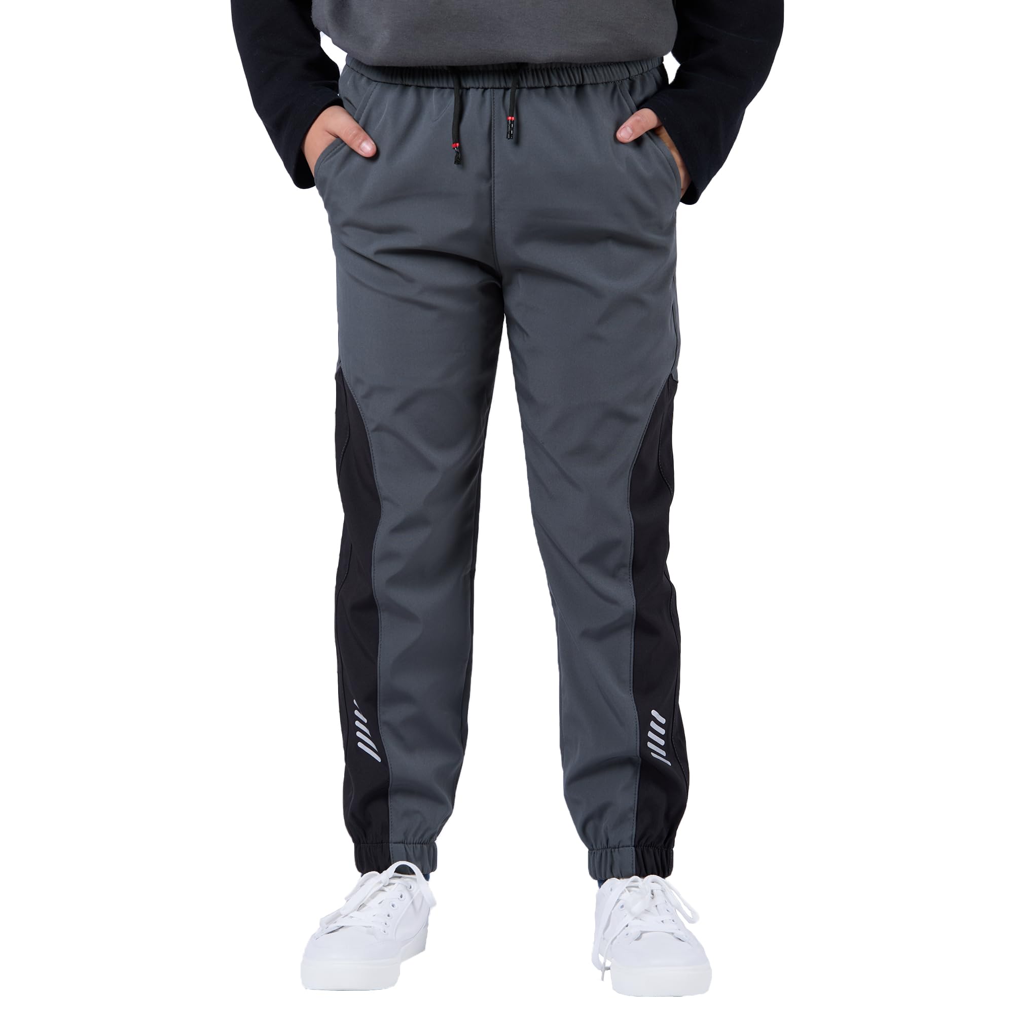 SERENYOU wasserdichte Hose Kinder Jungen Wanderhose Dünn leichte Trekkinghose Jungs Jogginghosen 134-140 Grau