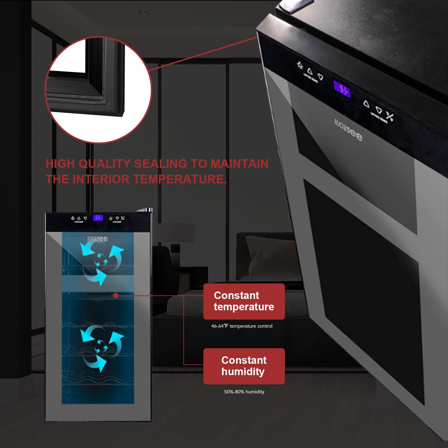 Buy Dual Zone Wine Cooler, Maisee 12 Bottles Mini Small Wine Cooler