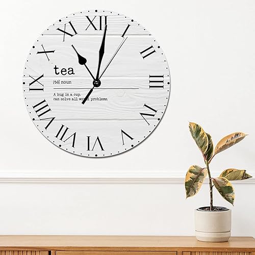 Miniatura 24 de Reloj de PVC con definición psicológica, reloj de pared grande con números romanos inspiración, refranes de inspiración de 12 pulgadas, significado