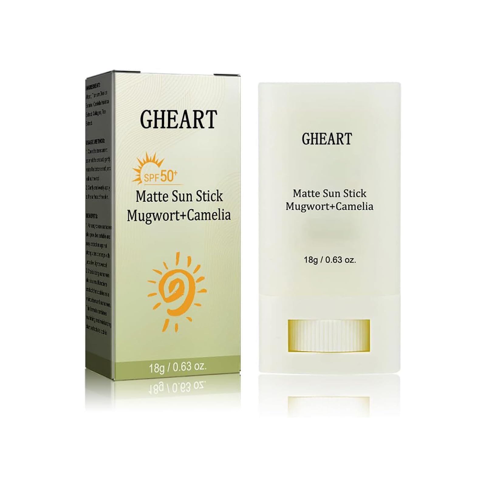 Crema Solar, Protector Solar, Barra Solar Mate, Sunscreen Stick, Barra de Protección Solar Mate, Barra de Protección Solar SPF 50+, Protector Solar Hidratante en Barra para Todo Tipo de Piel, 18g