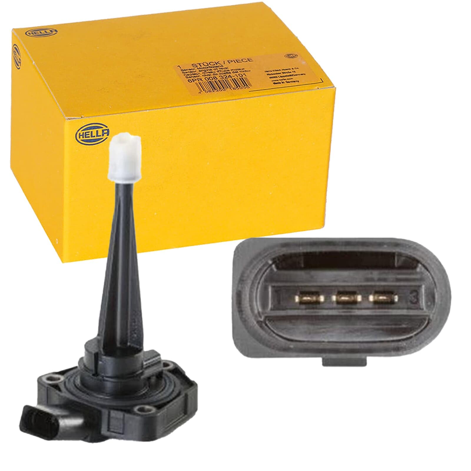 HELLA 6PR 013 680-101 Sensore, Livello olio motore, 3a... poli, con guarnizione | Compatibile con: AUDI A4 Allroad B8, A4 B8, A4 B8 Avant, A5, A5 Cabriolet, A5 Sportback, A6 C7, A6 C7 Avant, A8 D4, Q5