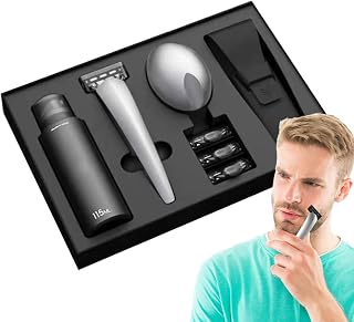 Afeitadora manual para hombres,Afeitadora manual portátil,Kit de afeitado limpio para hombre - Kit de afeitado limpio para hombre multifuncional, juego de afeitadora manual lavable para